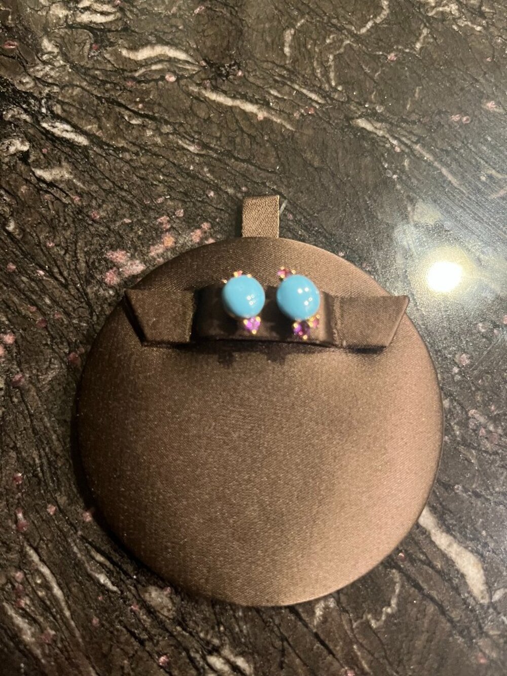 Pomellato Capri Blue Ceramic Amethyst Rose Gold Earrings